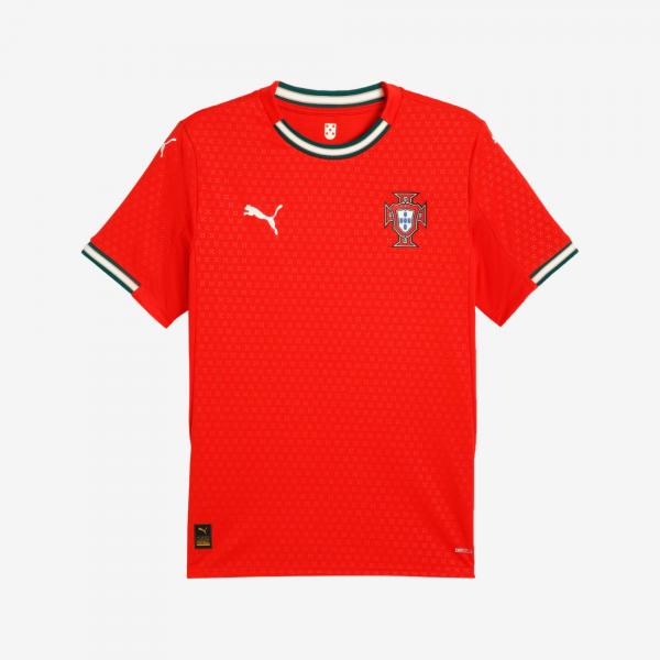 Młodzieżowa koszulka domowa Portugalia 2025 PUMA Sport Red Sugared Almond Beige