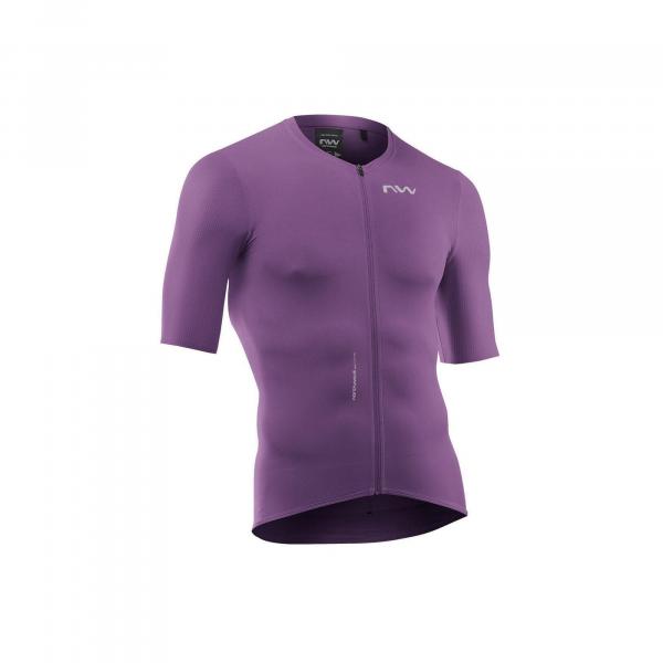 Koszulka rowerowa szosowa NORTHWAVE Essence Jersey UPF50 fioletowy