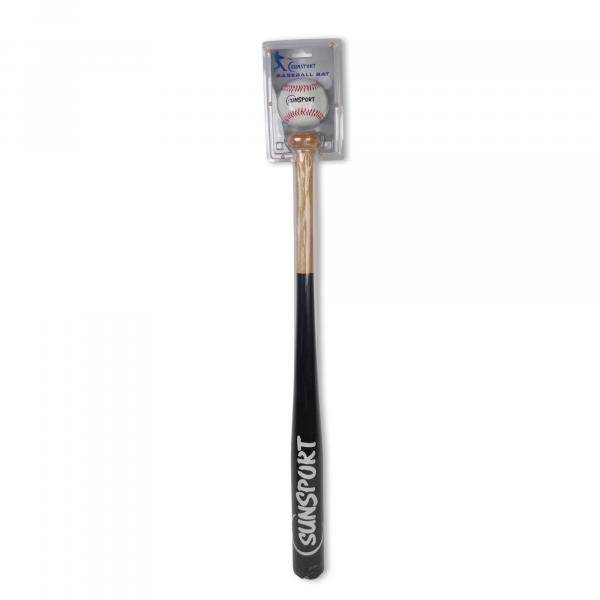 Baseball Kij z piłką 28'' ok. 71 cm drewniany Sunsport