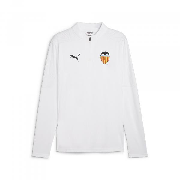 Męska bluza treningowa z zamkiem 1/4 Valencia CF PUMA White