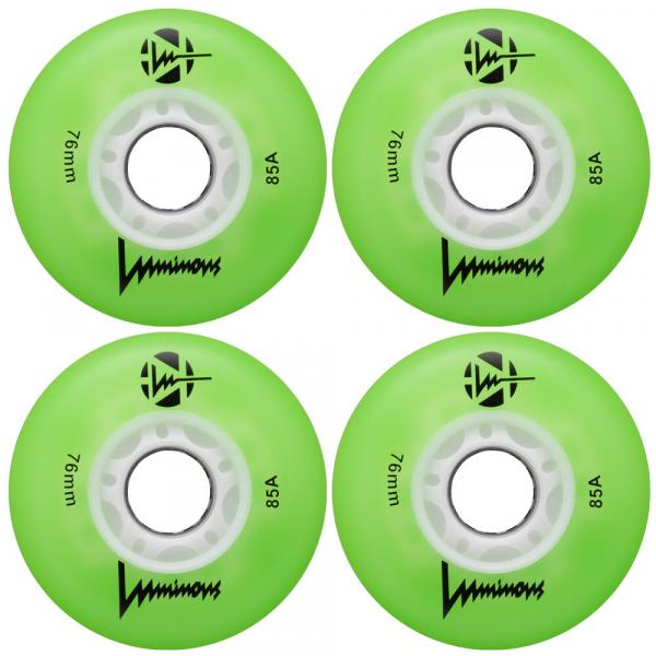 4 kółka do rolek fitness Luminous LED 76mm/85a świecące