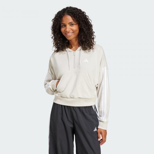 Bluza z kapturem Essentials 3-Stripes French Terry Quarter-Zip