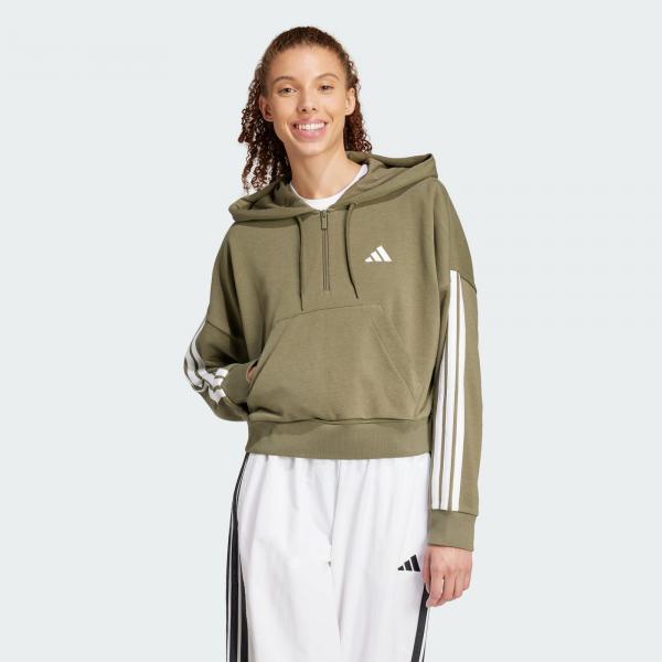 Bluza z kapturem Essentials 3-Stripes French Terry Quarter-Zip