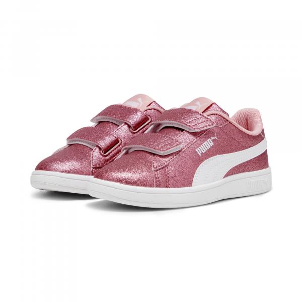 Dziecięce sneakersy Smash 3.0 Glitz Glam PUMA Peach Smoothie White Pink