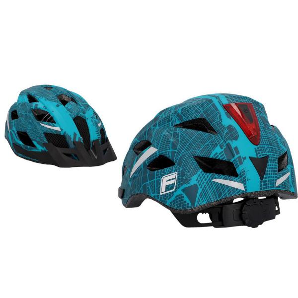 Kask rowerowy dla dorosłych Fischer Urban Plus S/M z oświetleniem, regulowany