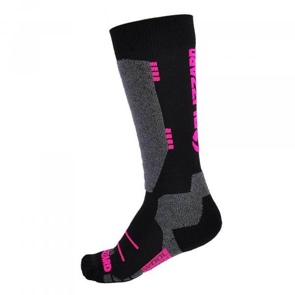 Skarpety narciarskie juniorskie Blizzard Wool Sport Ski Junior Merino black/pink