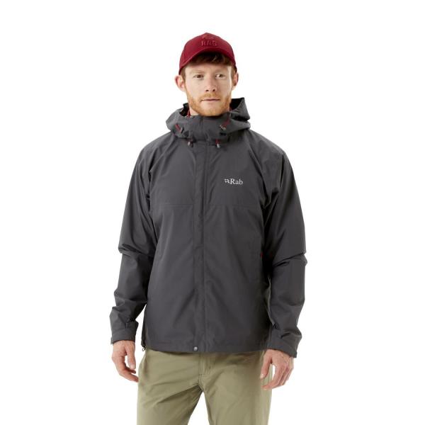 Kurtka przeciwdeszczowa męska Rab Downpour Eco Jacket z kapturem