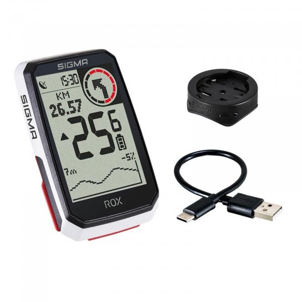 Komputer Rowerowy Gps Rox 4.0 Ze Standardowym Uchwytem Na Kierownicę - Biały