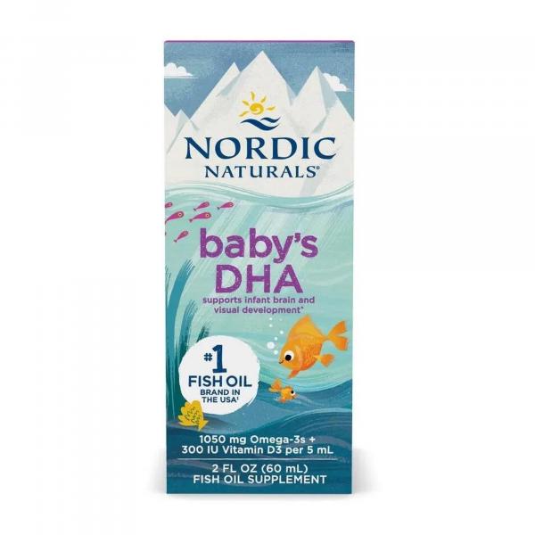 Kwasy DHA 1050 mg z Witaminą D3 Baby's DHA Nordic Naturals 60 ml