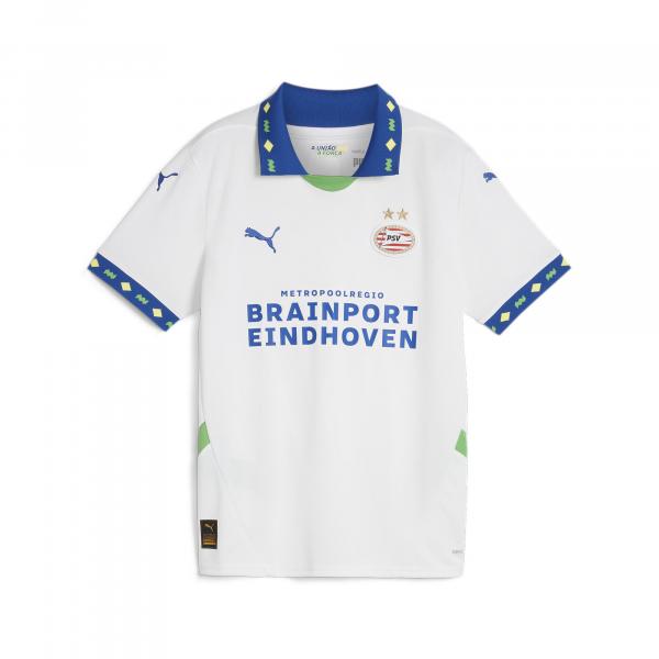 Młodzieżowa trzecia koszulka PSV Eindhoven 24/25 PUMA White Cobalt Glaze Blue