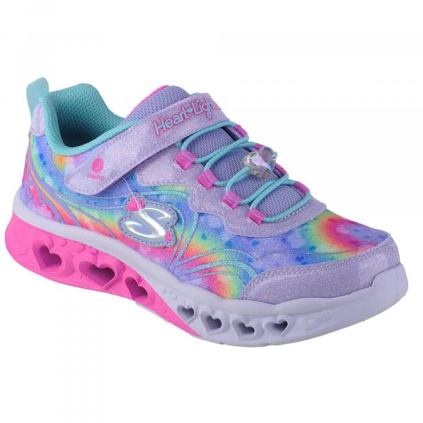 Buty sportowe Sneakersy dziewczęce, Skechers Flutter Heart Lights-Groovy Swirl