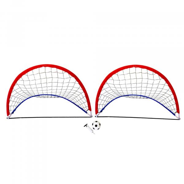 Para bramek piłkarskich z piłką, pompką i torbą - świetna do gier w ogrodzie!