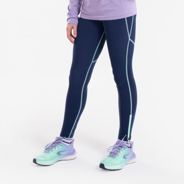 Legginsy do biegania dziecięce Kiprun Dry+ Zip 900