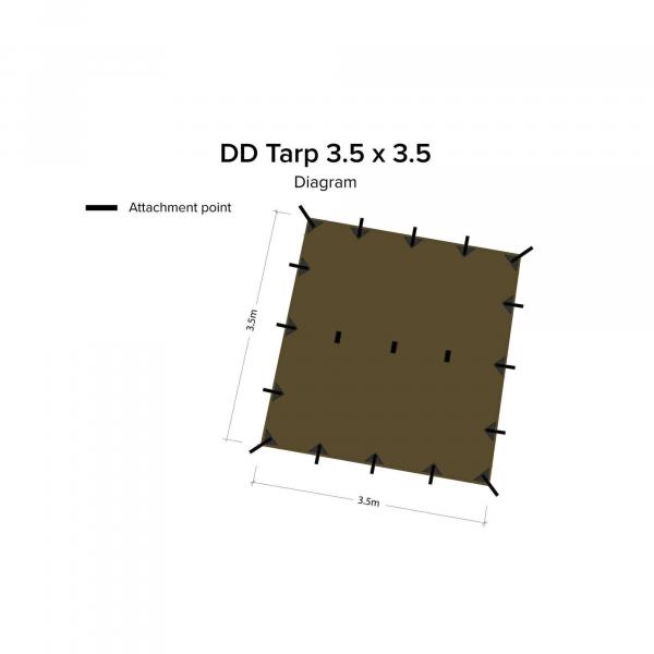 Outdoorowy DD Hammocks Tarp 3.5x3.5 Coyote Brown