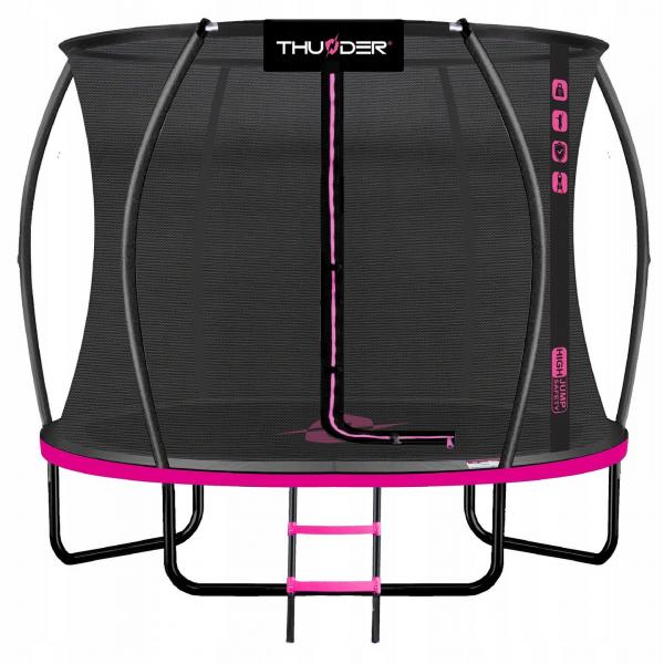Trampolina ogrodowa dla dzieci z siatką THUNDER INSIDE-ULTRA 6FT 183CM PINK