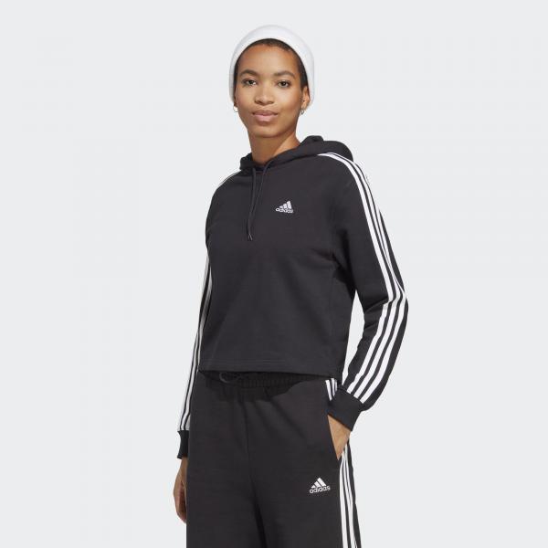 Essentials 3-Stripes French Terry Crop Hoodie