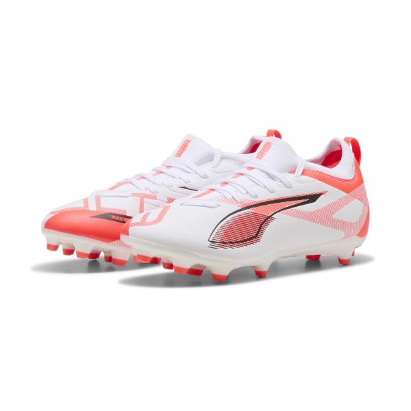 Młodzieżowe buty piłkarskie ULTRA 5 MATCH FG/AG PUMA White Black Glowing Red