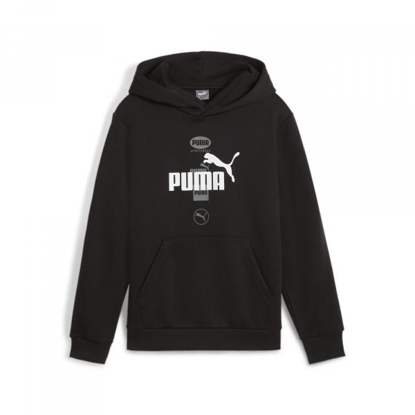 Młodzieżowa bluza z kapturem i grafiką PUMA POWER PUMA Black