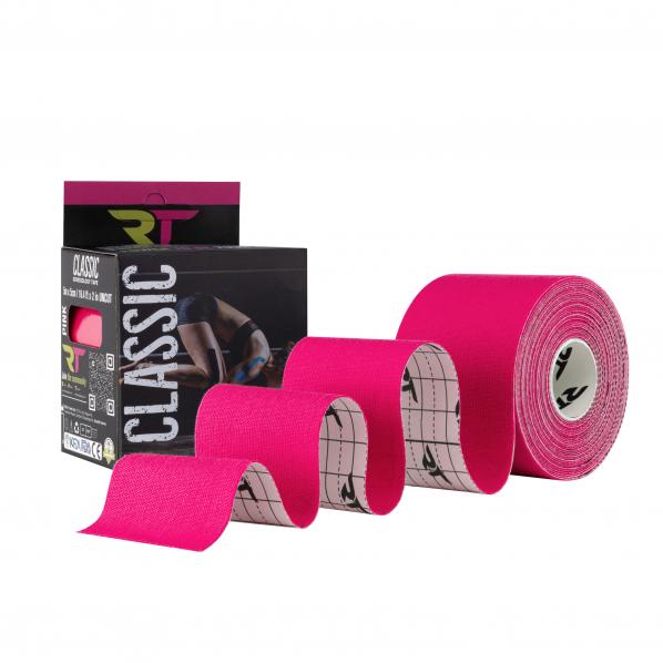 Taśma classic do kinesiology tapingu różowa Rea Tape 5cm