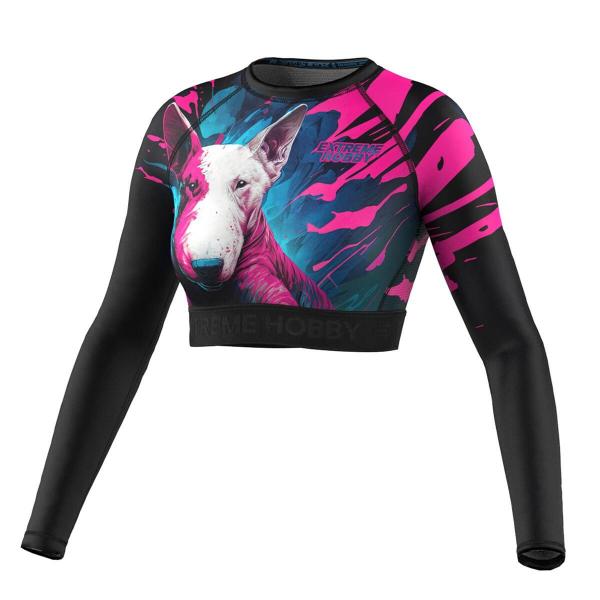 Koszulka Sportowa damska Crop Top do fitness Extreme Hobby VIVID BULL TERRIER