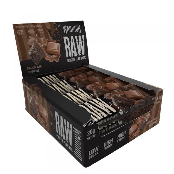 Baton Białkowy Raw Protein Flapjack Czekoladowe Brownie Warrior 12 batonów