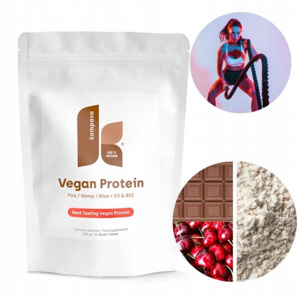 Odżywka białkowa Vegan Protein 525g dla kobiet wegańska bez cukru z kakao