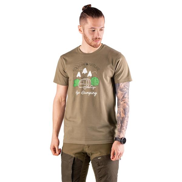 T-shirt myśliwski męski Tagart FNT Camp Beige z nadrukiem