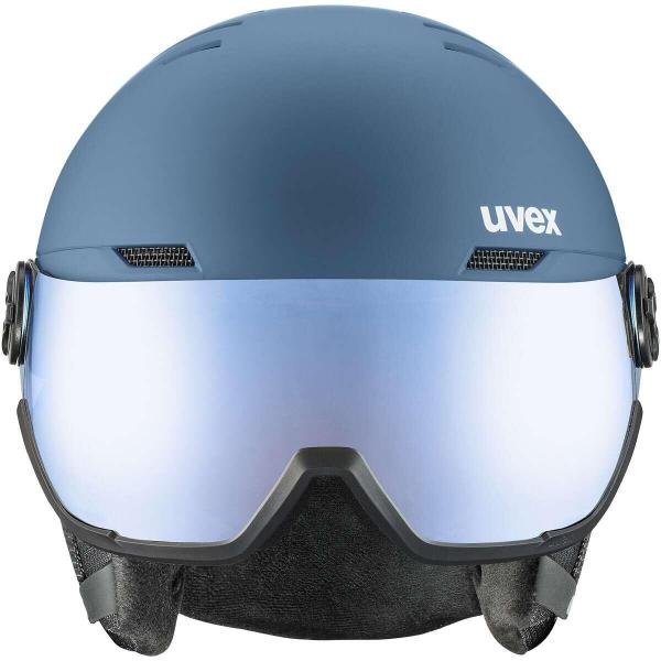 Kask z przyłbicą szybą Uvex Wanted Visor Blue Mat