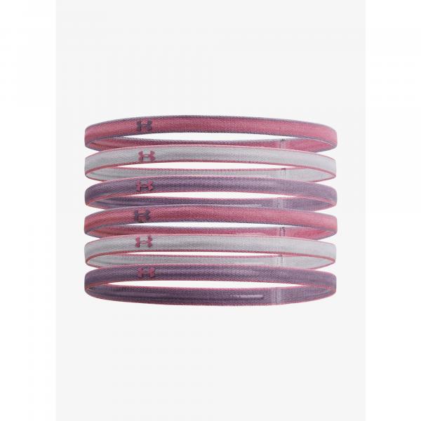 Opaski Under Armour Mini Headbands 6 Pack - pink elixir/violet gray