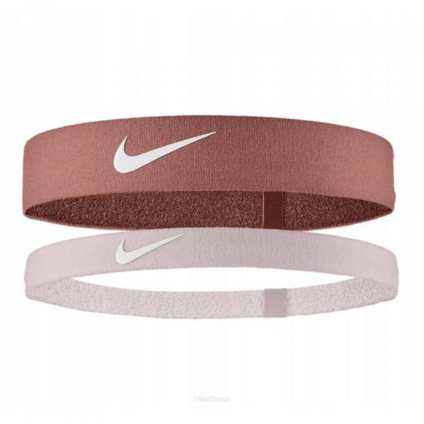 Opaski na głowę Nike Flex Headband bordowo-różowe