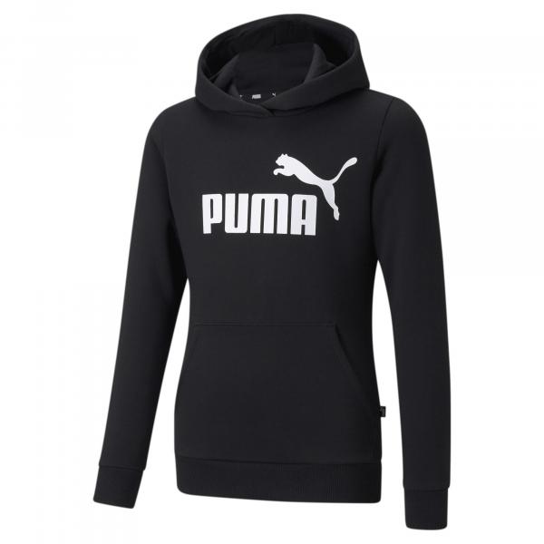 Młodzieżowa bluza z kapturem z logo Essentials PUMA Black