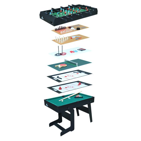 All-in-One, skladany wielofunkcyjny stol do gier 16 w 1 w kolorze czarnym