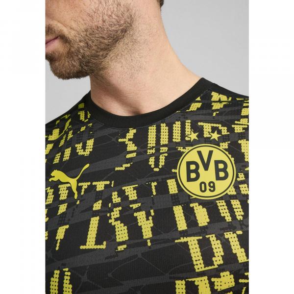 Męska koszulka przedmeczowa Borussia Dortmund 24/25 PUMA Black Faster Yellow