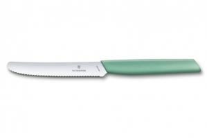 Nóż kuchenny Victorinox Swiss Modern, ostrze ząbkowane 11 cm miętowozielony