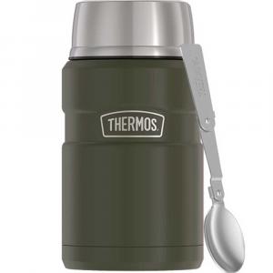 Termos na jedzenie 710 ml z składaną łyżką i kubkiem THERMOS - zieleń wojskowa