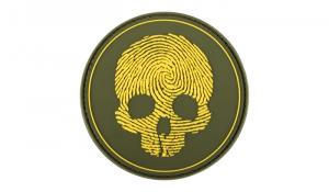 Naszywka 3D - Fingerprint Skull - Żółty - 101 Inc.