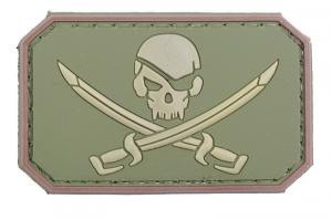 Naszywka 3D – Pirate Skull - olive (GFT-30-006376)