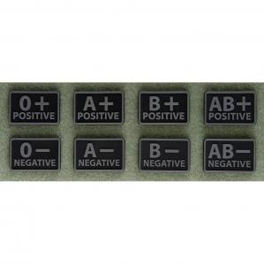 Emblemat Helikon GRUPA KRWI (komplet - 2szt.) - PVC - Czarny-Black - AB/Rh+ (OD-BLP-RB-01-M03)
