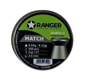 Śrut 4,5 mm RANGER Diabolo Professional Match płaski 500 szt. 0,54 g