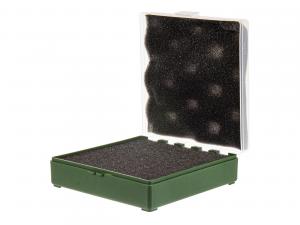 Pudełko Megaline 11x11x3,5 cm zielono-przezroczyste gąbka 1 szczęka rekina (607/0002GT)