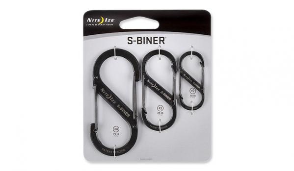 Karabińczyk Nite Ize S-Biner Set #2, #3, #4 - Czarny - SB234-03-01