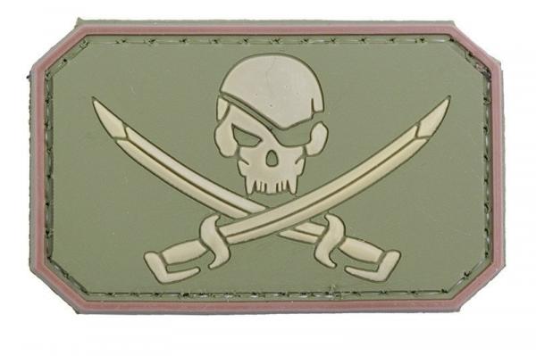 Naszywka 3D – Pirate Skull - olive (GFT-30-006376)