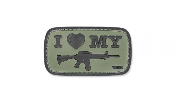 Naszywka 3D - I Love My M4 - Zielony OD - 101 Inc.