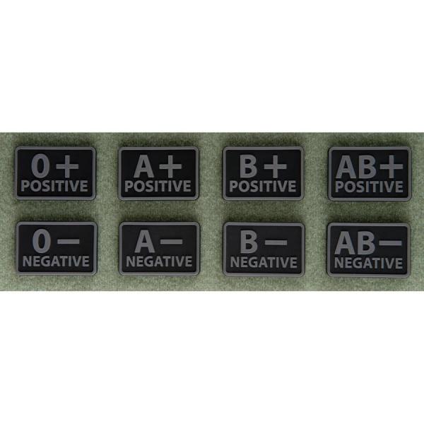 Emblemat Helikon GRUPA KRWI (komplet - 2szt.) - PVC - Czarny-Black - 0/Rh+ (OD-BLP-RB-01-M04)