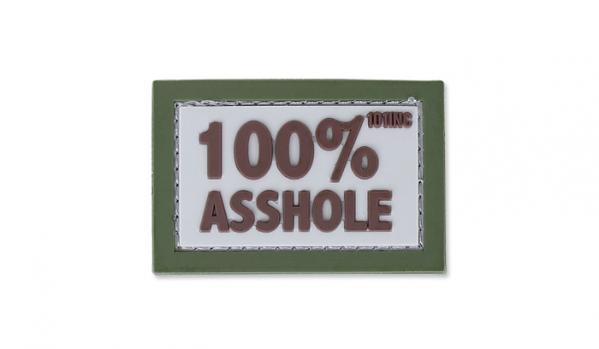 Naszywka 3D - 100% Asshole - Piaskowy - 101 Inc.