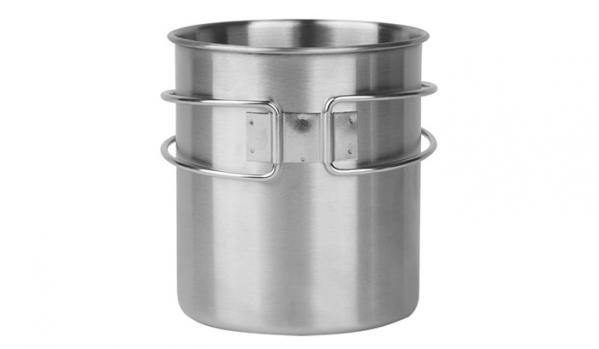 Kubek ze stali nierdzewnej Mil-Tec ze składanym uchwytem - 800 ml