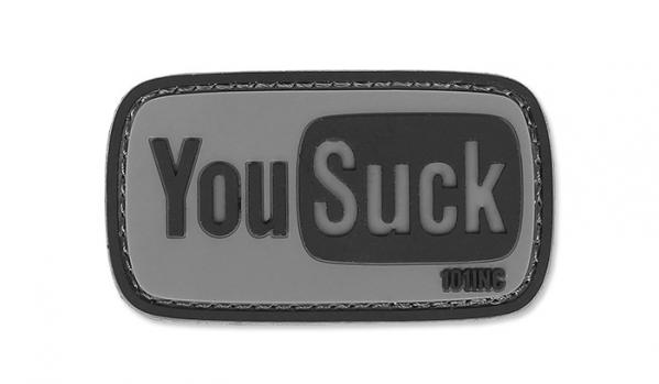 Naszywka 3D - You Suck - Szary - 101 Inc.