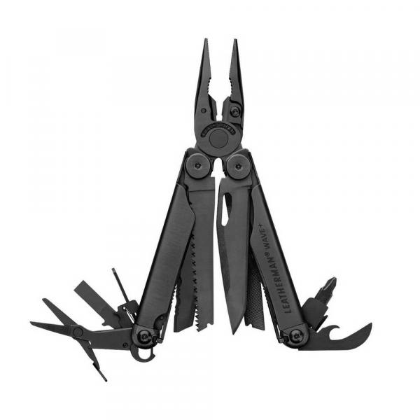 Multitool Leatherman WAVE Plus Black - 18 narzędzi + etui molle czarne (832526)