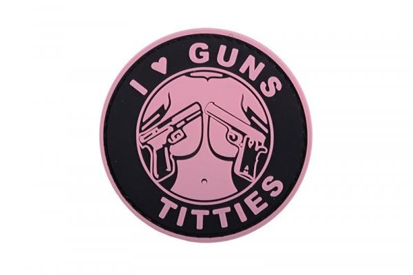 Naszywka 3D - I Love Guns Titties - różowa (GFT-30-010424)