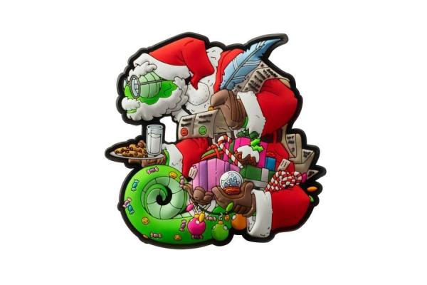 Emblemat MORALPATCHES.COM Chameleon Christmas - PVC - Czerwony/Zielony - One Size (OD-CCR-RB-2582A)